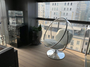 FOTOLIU EXCLUSIVIST BUBBLE STAND 2, ALB/TRANSPARENT/CROM, DIN ACRIL SI PIELE ECOLOGICA, STIL MODERN - Img 2