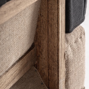 FOTOLIU LIVING ARBAZ, REALIZAT DIN LEMN DE MINDI SI TEXTIL, REALIZAT MANUAL, FINISAJ NEGRU/MARO, VICAL HOME - Img 8