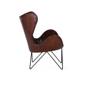 FOTOLIU LIVING DE RELAXARE CORTONA 83CM, REALIZAT DIN METAL SI PIELE, CULOARE MARO/NEGRU, GINER Y COLOMER - Img 2