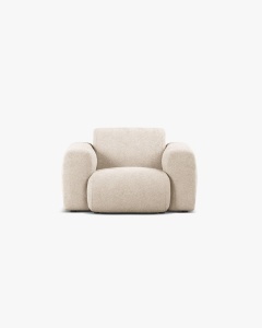 FOTOLIU LOUNGE MOLINO, 100X108, BEJ, CU TAPITERIE DIN TEXTIL BOUCLE BALOO, MICADONI