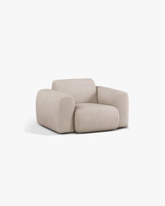 FOTOLIU LOUNGE MOLINO, 100X108, BEJ, CU TAPITERIE DIN TEXTIL CHENILLE REBEL, MICADONI - Img 2