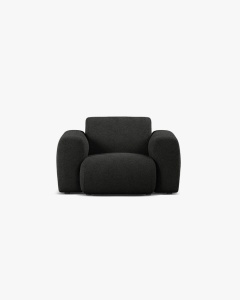 FOTOLIU LOUNGE MOLINO, 100X108, NEGRU, CU TAPITERIE DIN TEXTIL BOUCLE BALOO, MICADONI