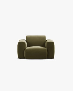 FOTOLIU LOUNGE MOLINO, 100X108, VERDE DESCHIS, CU TAPITERIE DIN TEXTIL CATIFEA CASINO, MICADONI