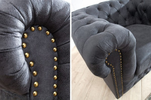 FOTOLIU LUX DESIGN ENGLEZESC CHESTERFIELD GRI 105CM - Img 3