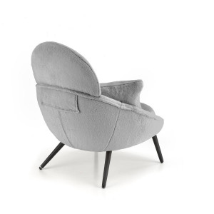 FOTOLIU MERRY, GRI/NEGRU, TAPITERIE DIN TEXTIL PLUSAT SI PICIOARE DIN METAL, STIL MODERN - Img 6