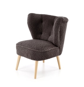 FOTOLIU MOCCA, MARO INCHIS/NATURAL, TAPITERIE DIN TEXTIL PLUSAT SI PICIOARE DIN LEMN MASIV, STIL MODERN