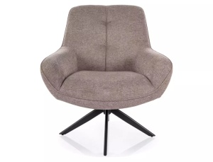 FOTOLIU PIVOTANT HANA BREGO 360°, BEJ 34/NEGRU, TAPITERIE DIN TEXTIL SI CADRU DIN METAL, STIL MODERN - Img 3