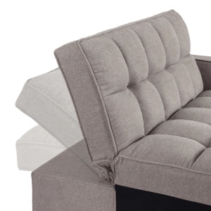 FOTOLIU RABATABIL, ARTIM MEBLE, CU SPATIU DE SOMN, REALIZAT DIN TEXTIL GRI, STIL MODERN - Img 10