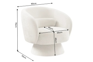 FOTOLIU ROTATIV BOSSA NOVA, REALIZAT DIN LEMN SI TEXTIL CHENILLE , CULOARE BEJ, INVICTA INTERIOR - Img 3