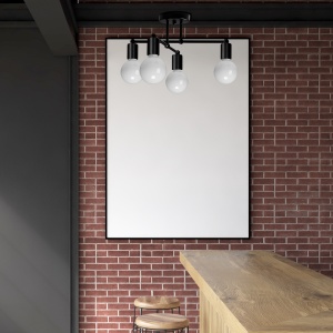 Lampa de tavan cvadruplă mată neagră 392200 - Img 4