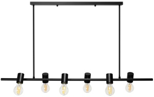 Lampă de tavan din metal, negru industrial APP480-6CP