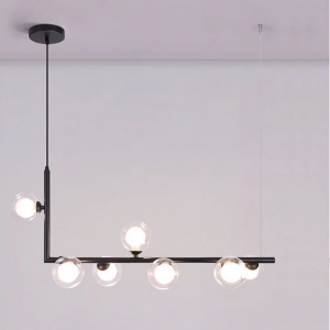 Lampă de tavan din sticlă industrială si metal, negru APP755-6CP - Img 3