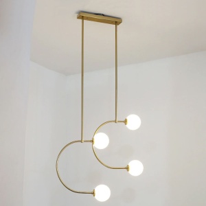 Lampă suspendată Bile de sticlă aurie APP639-4CP - Img 3