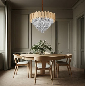 Lampă suspendată Cristal G053-CP 80CM Gold - Img 4