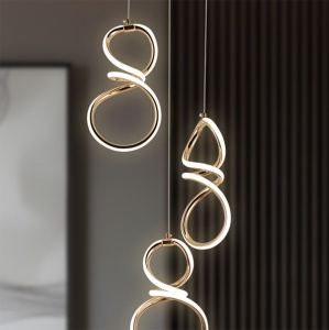 Lampă suspendată LED G073-3CPR Gold - Img 2
