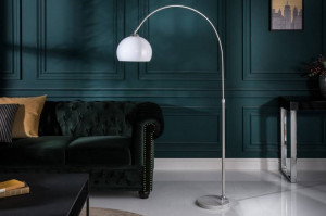 LAMPADAR BIG BOW ALB/ARGINTIU 135/157 CM COD 40770 DESIGN MODERN - Img 2