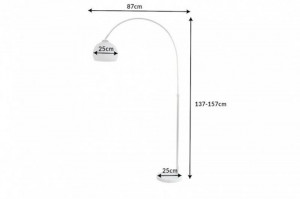 LAMPADAR BIG BOW ALB/ARGINTIU 135/157 CM COD 40770 DESIGN MODERN - Img 7