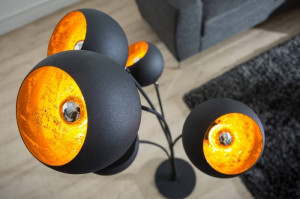 LAMPADAR MAGMA NEGRU/AURIU 170CM DIN METAL COD 37004 - Img 1