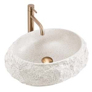 LAVOAR PE BLAT MIKA BEIGE 50 CM, DIN PIATRA COMPOZIT, CALITATE SUPERIOARA, REA
