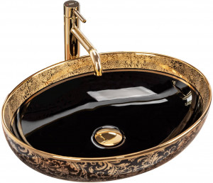 LAVOAR REA MARGOT, NEGRU/AURIU, 52CM, DIN CERAMICA, CALITATE SUPERIOARA - Img 4