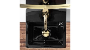 LAVOAR STATIV KAMILA, 82 CM, NEGRU, DIN CERAMICA, CALITATE SUPERIOARA - Img 3