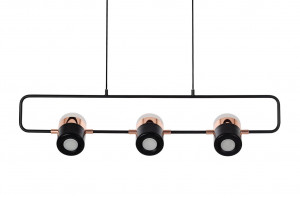 LUSTRA CU LED-URI BLINK 3, NEAGRA, DIN ALUMINIU SI PLASTIC OPAL, STIL MODERN