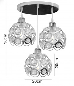 LUSTRA ELEGANT CRYSTAL SILVER APP210-3CPR, 20x30 cm, ARGINTIU, DIN METAL, STIL MODERN, TU - Img 3