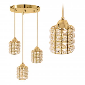 LUSTRA GLAMOR CRYSTAL APP726-3CRP, 25x90 cm, AURIU, DIN METAL DE INALTA CALITATE SI DECORAT CU CRISTALE, STIL MODERN, TU