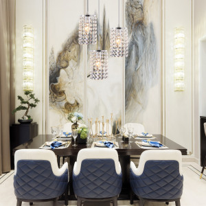 LUSTRA GLAMOR CRYSTAL APP731-3CPR, 27x103 cm, ARGINTIU, DIN METAL DE INALTA CALITATE SI CRISTALE, STIL MODERN, TU - Img 8