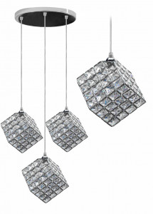 LUSTRA GLAMOR CUBE APP722-3CP, 12X12 cm, CROM SI ARGINTIU, DIN METAL CROMAT SI STICLA, STIL MODERN, TU
