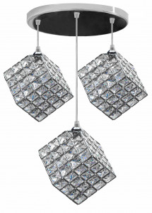 LUSTRA GLAMOR CUBE APP722-3CP, 12X12 cm, CROM SI ARGINTIU, DIN METAL CROMAT SI STICLA, STIL MODERN, TU - Img 2