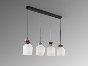 LUSTRA LIVING DUNIA 100CM, REALIZATA DIN METAL SI CERAMICA, FINISAJ MARO, STIL MODERN - Img 6