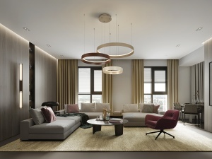 LUSTRA LIVING HALOS 80CM, REALIZATA DIN METAL SI LED, FINISAJ MULTICOLOR, STIL MODERN