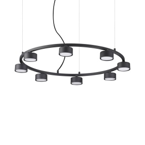 LUSTRA MINOR SP8 ROUND, NEGRU, DIN METAL, STIL MODERN
