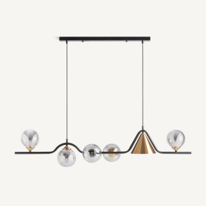 LUSTRA MODERNA FASHA 123CM, DIN METAL SI STICLA, DESIGN EXCLUSIVIST, VICAL HOME - Img 2