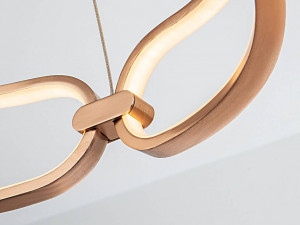 LUSTRA/PLAFONIERA COLETTE, CU TELECOMANDA, 80CM, AURIU ROSE/OPAL, DIN ALUMINIU SI SILICON, SCHULLER DESIGN - Img 2