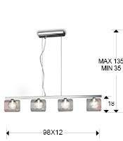 LUSTRA/PLAFONIERA ECLIPSE, 98 CM, CROM/TRANSPARENT, DIN METAL SI STICLA, STIL MODERN - Img 3
