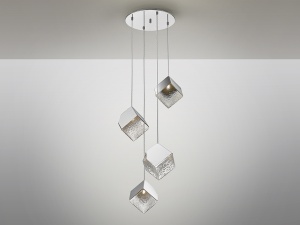 LUSTRA/PLAFONIERA PRISCILA, 50 CM, CROM/TRANSPARENT, DIN METAL, OTEL SI STICLA, STIL MODERN - Img 4
