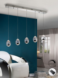 LUSTRA/PLAFONIERA SCHULLER, ROCIO, CU TELECOMANDA, 96 CM, CROM/TRANSPARENT, DIN STICLA SI METAL, STIL MODERN