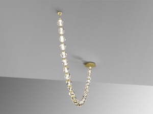 LUSTRA/PLAFONIERA ZARIA II, CULOARE TRANSPARENT/AURIU, DIN METAL SI ACRIL, STIL MODERN - Img 4
