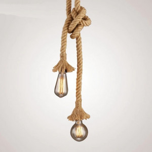 LUSTRA ROPE APP419-2CP, 100 cm, NEGRU SI MARO/NATURAL, DIN FRANGHIE/TEXTIL SI METAL, STIL MODERN, TU - Img 8