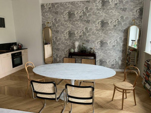 MASA ALBA TULIP ELLIPSE MARBLE CARRARA 200/120 STIL MODERN - Img 2