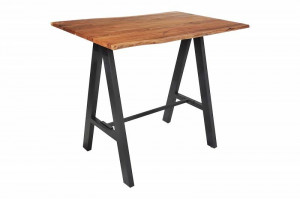 MASA DE BAR 120CM, MAMMUT, DIN LEMN MASIV SI METAL, COD 43672, DESIGN INDUSTRIAL - Img 1