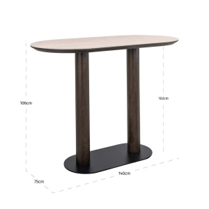 MASA DE BAR RITZ, 214080, CONFECTIONATA DIN LEMN, TRAVERTIN, METAL SI MDF, BEJ/MARO/NISIPIU, STIL MODERN - Img 5