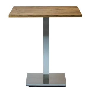 Masă de cafenea patrata 68x68cm, culoare stejar lancelot, metal si furnir laminat - Img 3