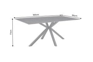 MASA DE DINING GALAXIE 160CM, DIN METAL SI CERAMICA, CULOARE GRI/NEGRU, INVICTA INTERIOR - Img 2