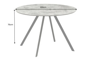 MASA DE DINING ROTUNDA, ATELIER 100CM, FURNIR LEMN, MELAMINA SI METAL, ASPECT PIATRA, ARTIM GROUP SELECTION - Img 3