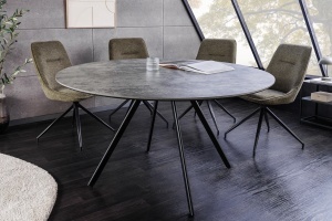MASA DE DINING ROTUNDA, ATELIER 120CM, FURNIR LEMN, MELAMINA SI METAL, ASPECT PIATRA, ARTIM GROUP SELECTION - Img 3