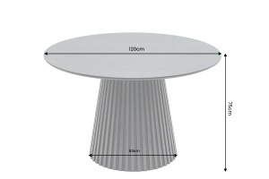 MASA DE DINING ROTUNDA VALHALLA 120CM, REALIZAT DIN LEMN DE STEJAR SI BLATUL DIN MDF SI FURNIR STEJAR, CULOARE NEAGRA - Img 8
