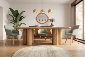 MASA DE SUFRAGERIE, ART DECO 240CM, REALIZATA DIN LEMN MASIV DE MANGO, CULOARE NATUR, ARTIM GROUP SELECTION - Img 2